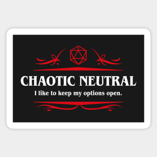 Chaotic Neutral Tabletop RPG Addict Magnet